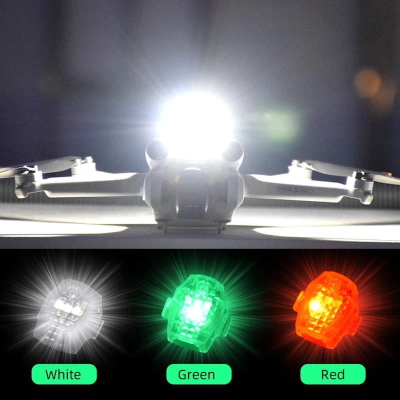 Stroboscopic drone light for DJI Mini 3 Pro, Inspire 2 Pro etc., 3-color adjustable anti-corrosion light for drone, front and rear light for drone