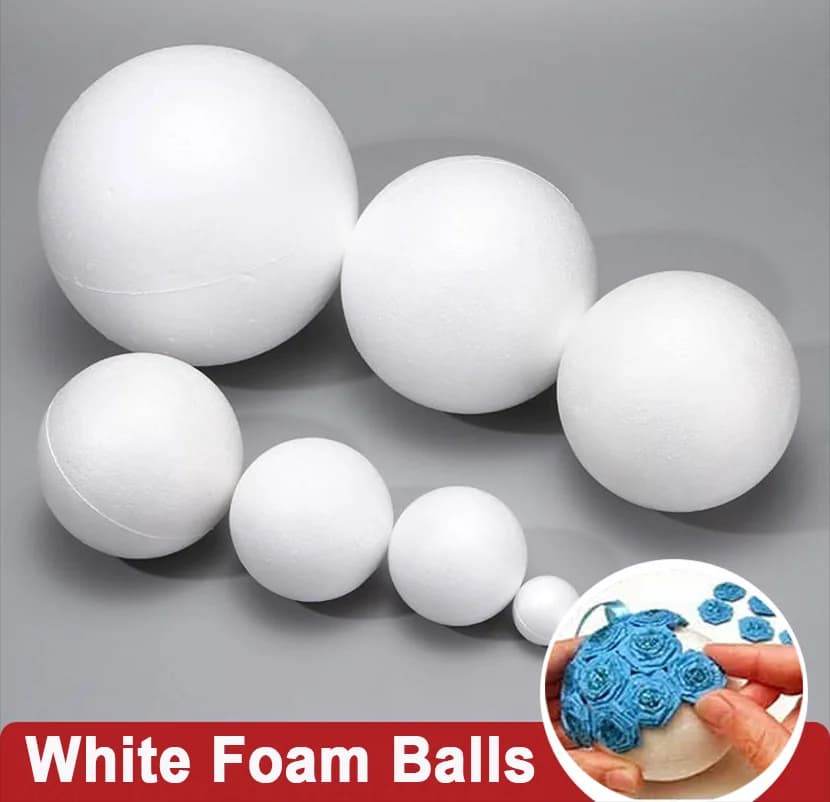 1-500 pezzi 1/2/3/3.5/4/5/6/7/8/9/10/12/15/18/20-30 cm palline di schiuma bianca polistirolo palle di polistirolo decorazione artigianale palline di Natale