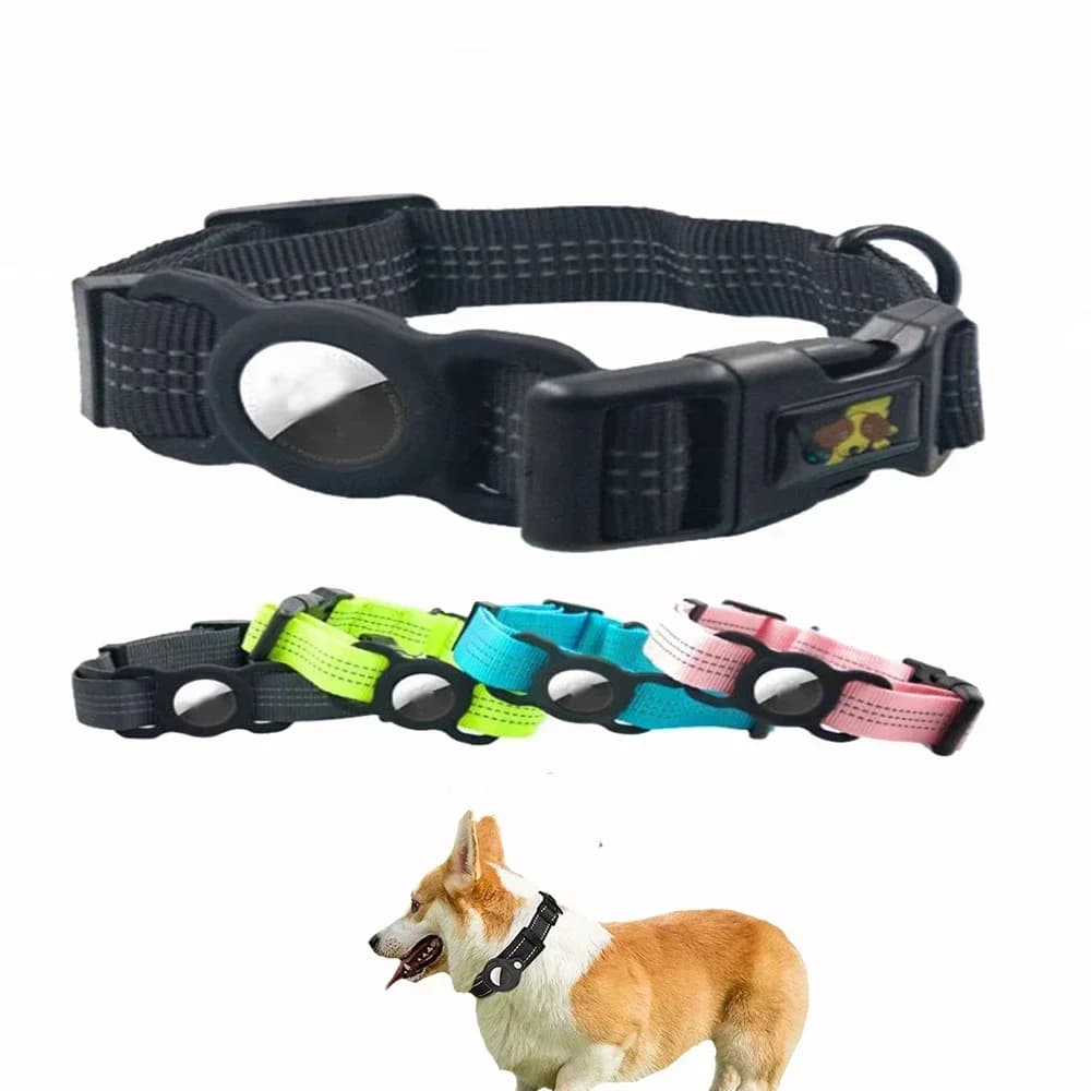 Collari per cani Collare per cani da compagnia con custodia Airtag Collare per animali imbottito regolabile con etichetta aerea per collare per guinzaglio per cani di taglia piccola, media e grande