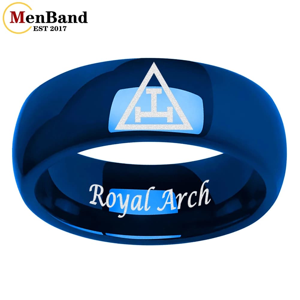 MenBand uomo e donna 6MM 8MM tungsteno anello di nozze inciso al laser reale arco massonico logo cupola lucido lucido finitura