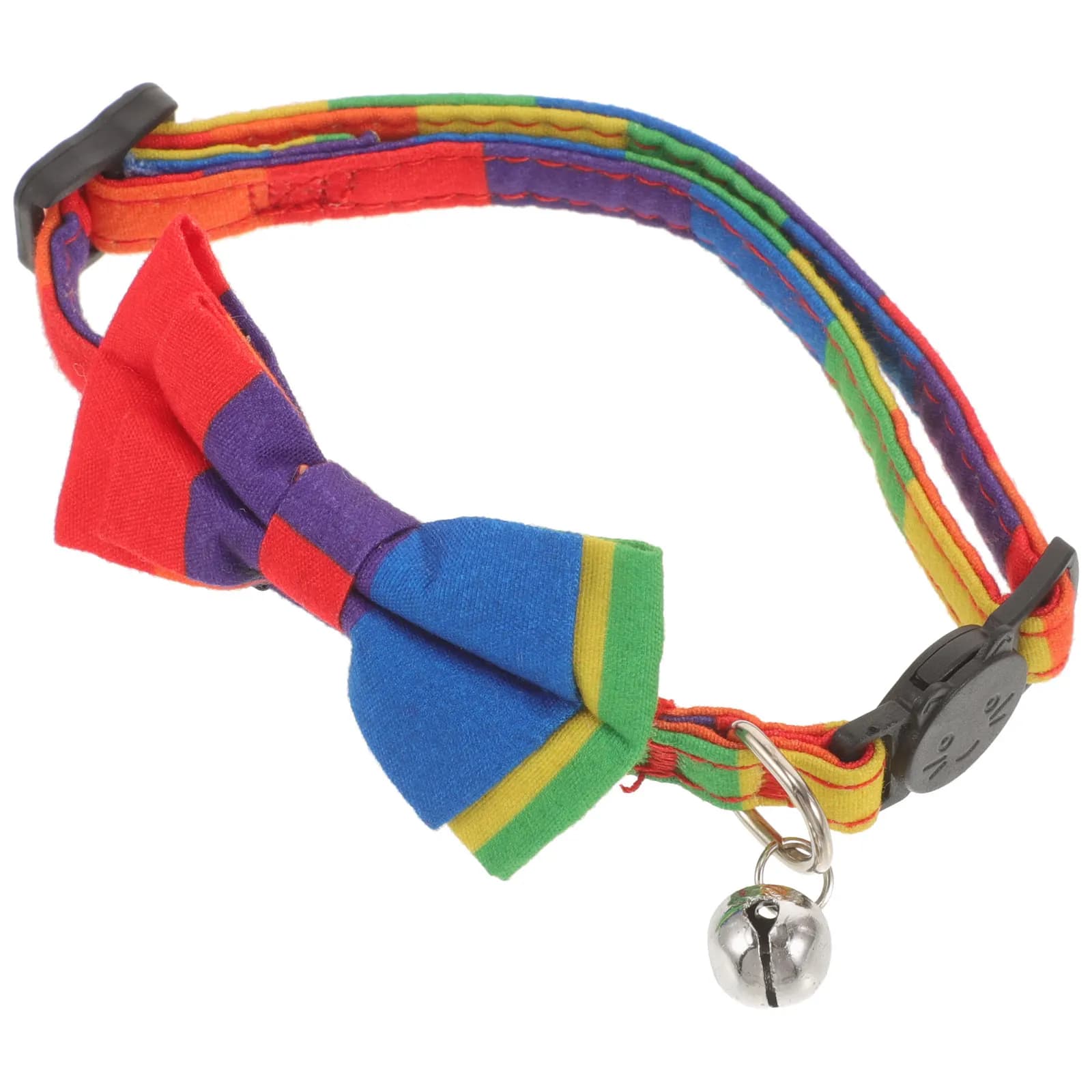 Collare per Cani Arcobaleno con Papillon, Regolabile, per Gatti e Cani di Piccola Taglia, Ideale per Feste, Vacanze, Sicurezza all'Aperto, Regalo Elegante