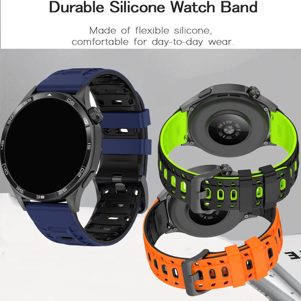 Quick Release 22mm Silicone Watch Strap,For Huawei GT Runner 2/GT6 Pro/GT6 5 4 ( 46mm),Watch 5 Ultimate 2. For Men and Women.