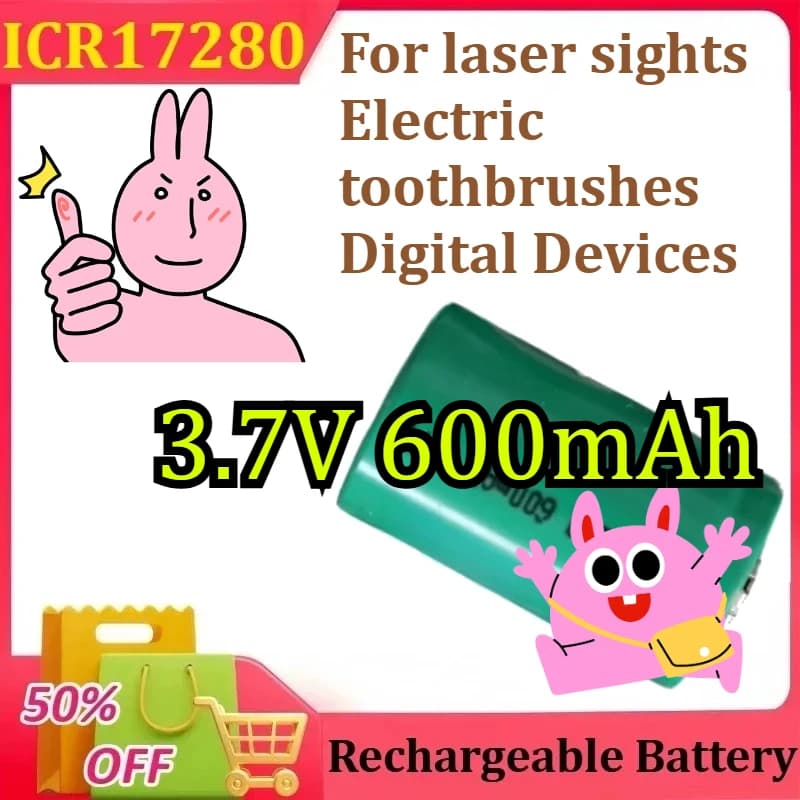 ICR17280 17280 Batteria al litio Ricarica Laser Sight Spazzolino elettrico Batteria digitale 3,7 V 600 mAh