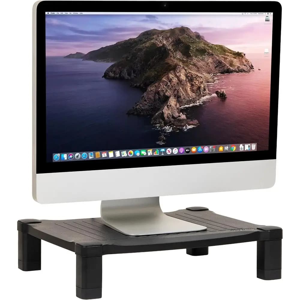 Adjustable Height Monitor Stand, Desk Organizer, Laptop Riser, 17.25 x 13.25 x 4, Black