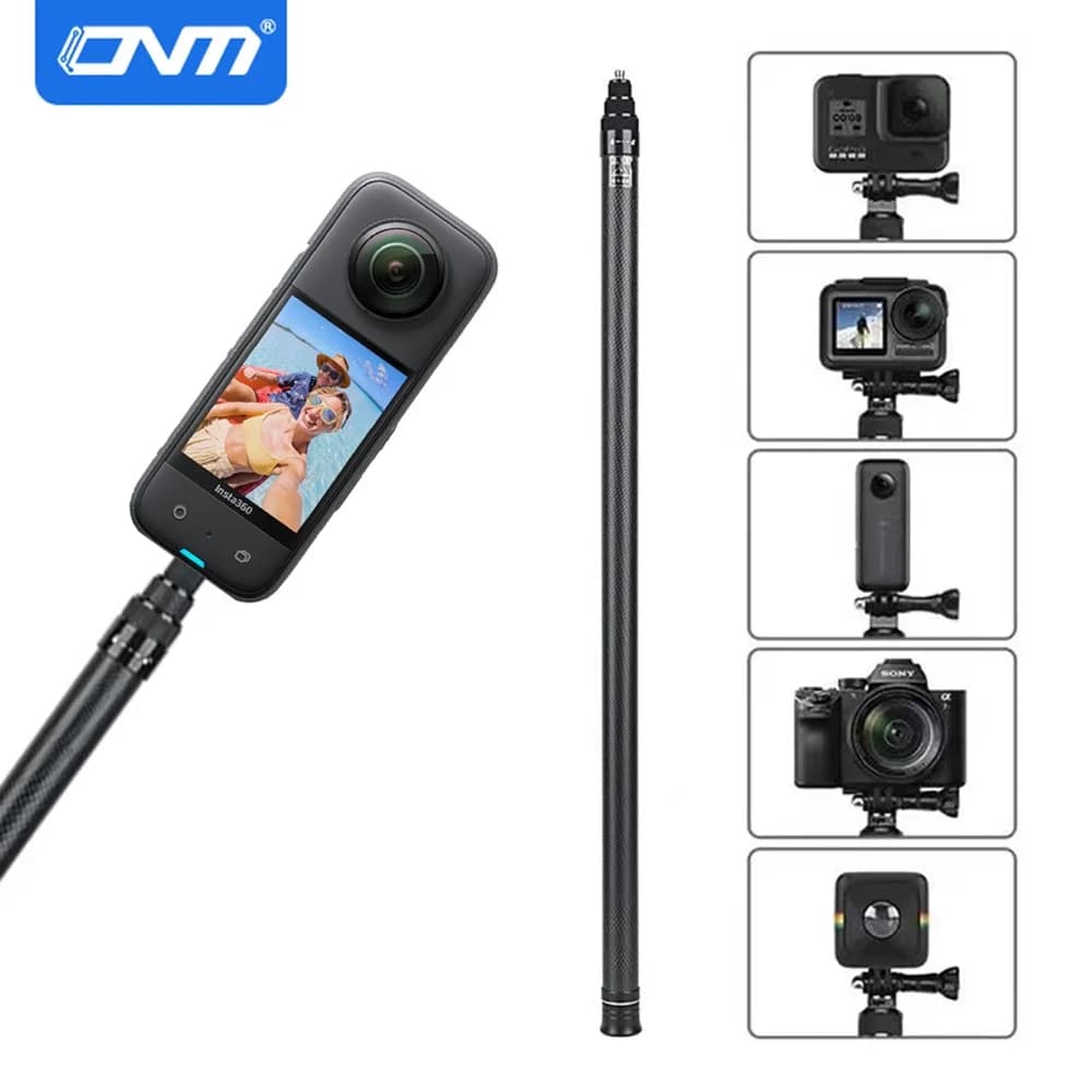 Bastone selfie in fibra di carbonio 3M per Insta360 X3 / ONE X2 / RS Bastone selfie in lega di alluminio per GoPro Hero 11 10 9 8 DJI OSMO Action