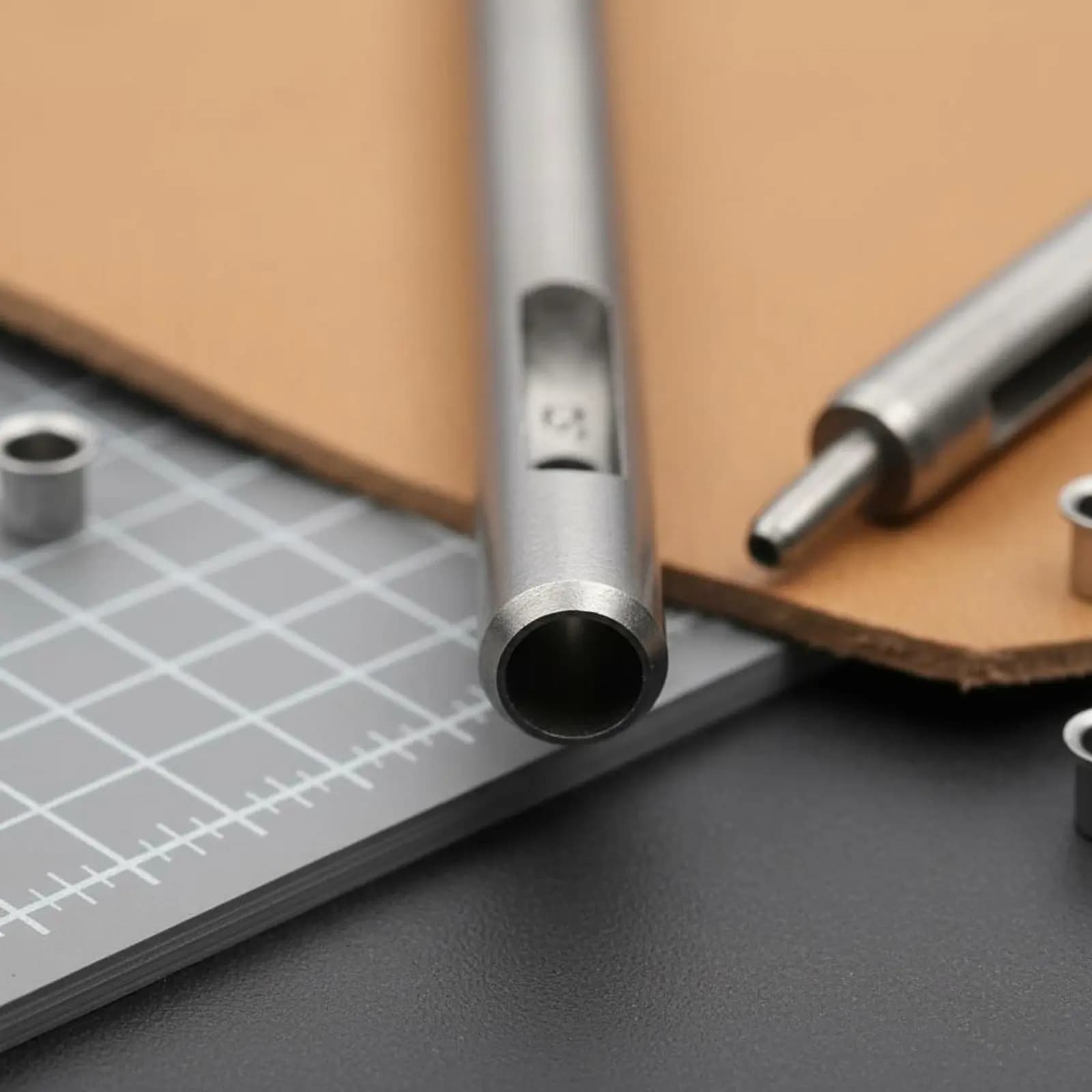 10 Pieces Leather Hole Perforator Set Sharp Sharp Rim Round Hollow Perforator Kit Steel Belt Hole Puncher Tool for DIY Hobbyists