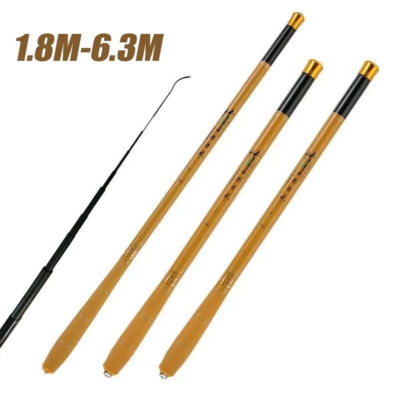 Canna da Pesca Tenkara 1.8m-6.3m, Canna da Pesca a Mosca Corta, Canna Pieghevole per Piccoli Fiumi, Tubo in Carbonio di Qualità per Tutte le Acque