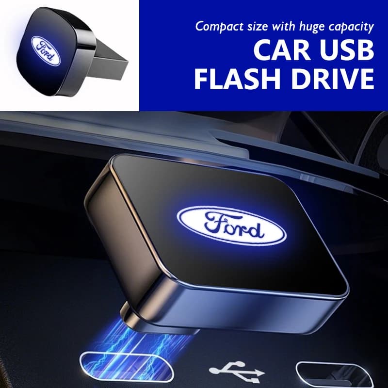 Car Mounted USB Stick Square Metal Mini Music Storage Flash Drive For Ford Fiesta Ranger Mondeo Escape Ecosport Fusion Explorer