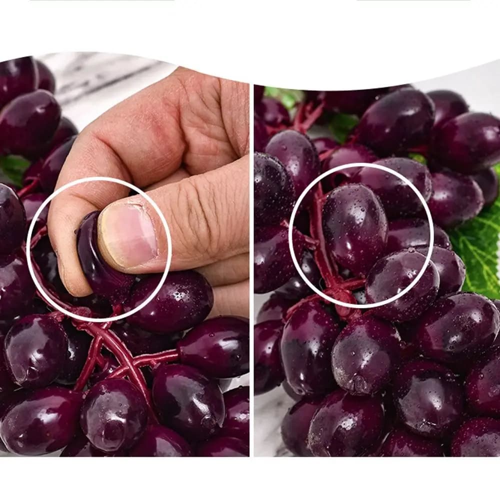 Decoration for Plants, Simulated Plastic Grapes Spiedins, Realistic Fruit Models Hangers, Artificial Garden Fruit