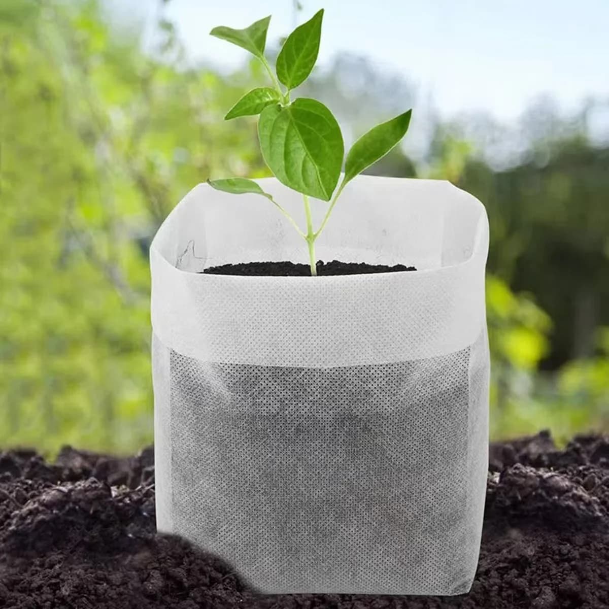 Bags for biodegradable nursery from 100 pieces, plant growth bags in nonwoven fabric, potted plant bags for fabric seedlings, household garden supplies, suitable for vegetables, flowers, fruit, seedlings, trees, nursery bags in fabric.