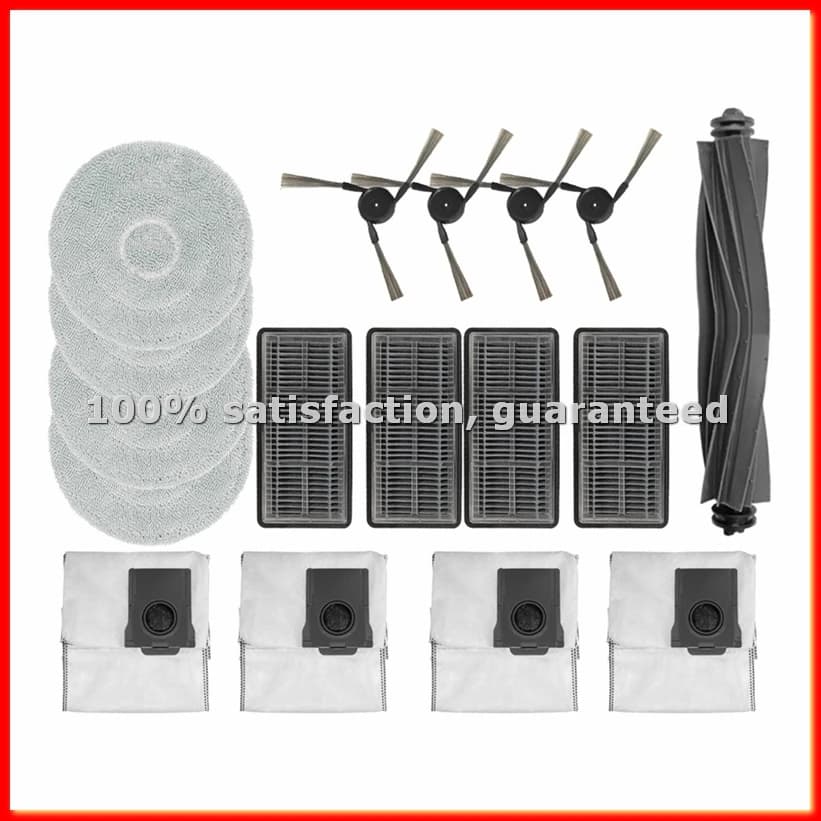 Parts and Accessories for X40 Master: Main brush, Lateral brush, HEPA filter, Cleaning cloth, Powder pick-up bag A13G