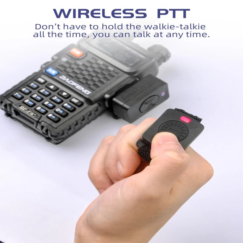Walkie Talkie Headset PTT Wireless Bluetooth Earphone for Baofeng Two way Radio