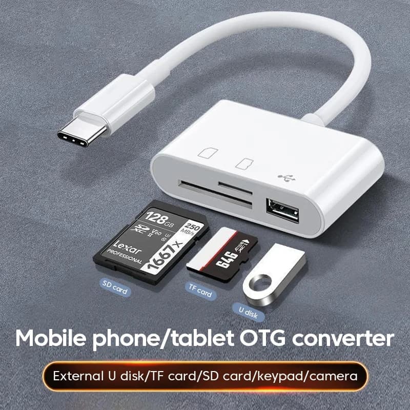 3 in 1 Micro USB Type C Adapter Multifunctional USB TF SD Card Reader USB-C Memory Card Adapter For Macbook Samsung Laptop