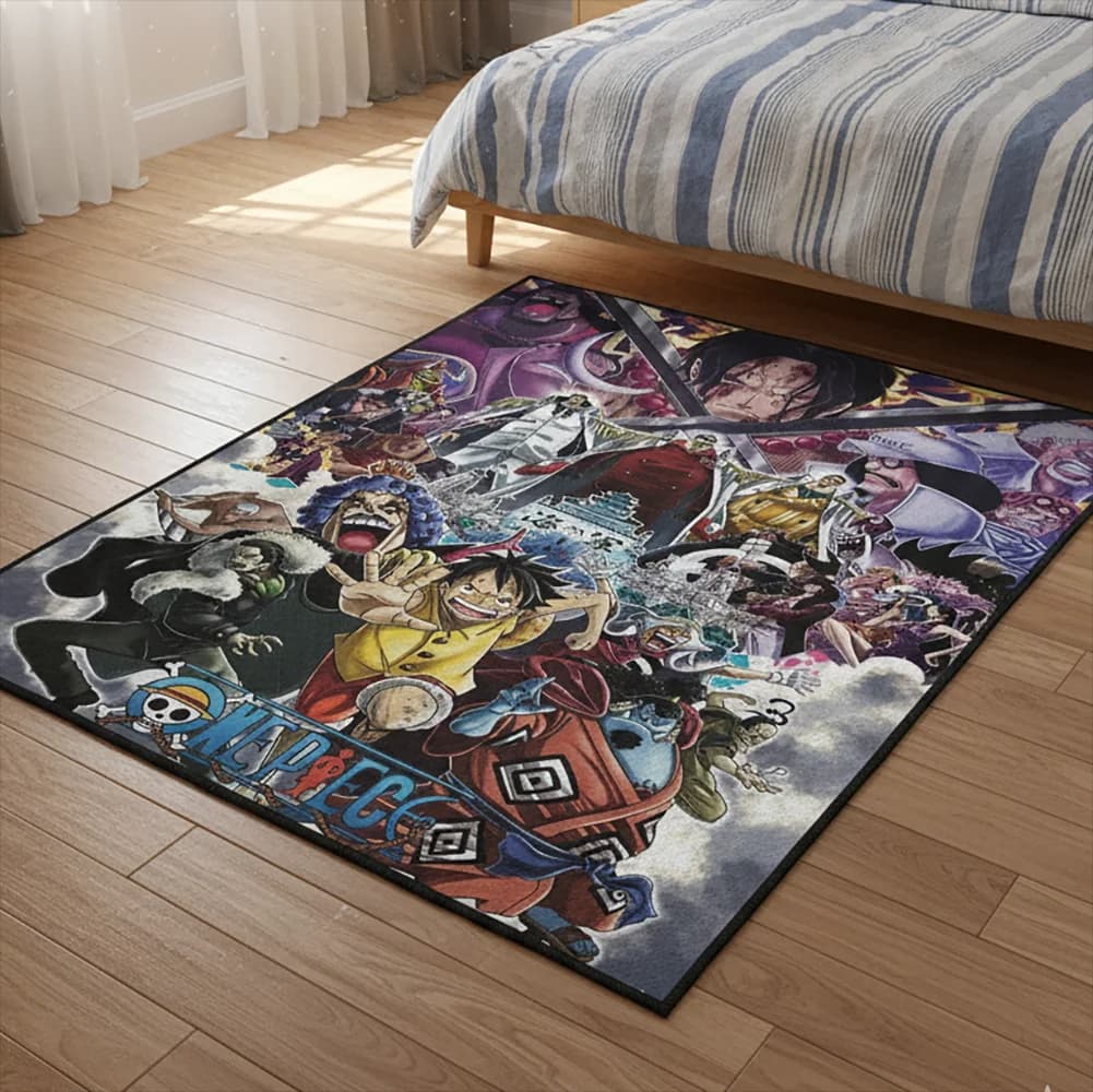 Tappeto anime Figura popolare One Piece Zoro Rufy Nami Ace Personalizza Tappeto cartone animato Tappeto fatto a mano per la decorazione domestica