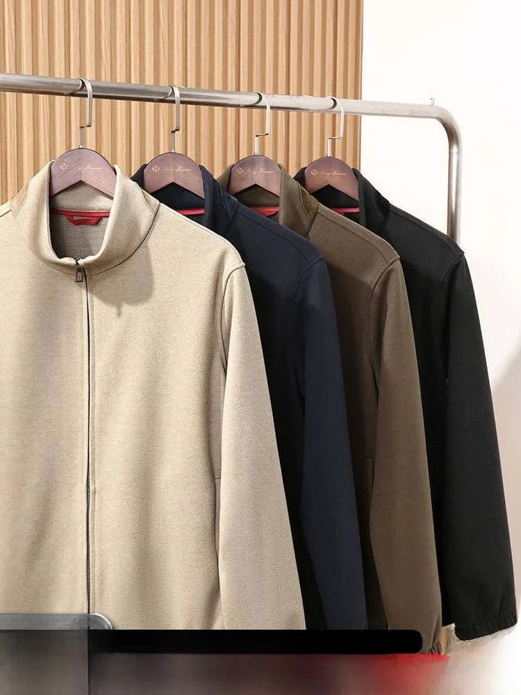 Giacca in Pelle Elegante e Lussuosa, Collo Alto, Stile Unisex, Autunno Inverno, in Poliestere e Fibra di Cellulosa Rigenerata PU
