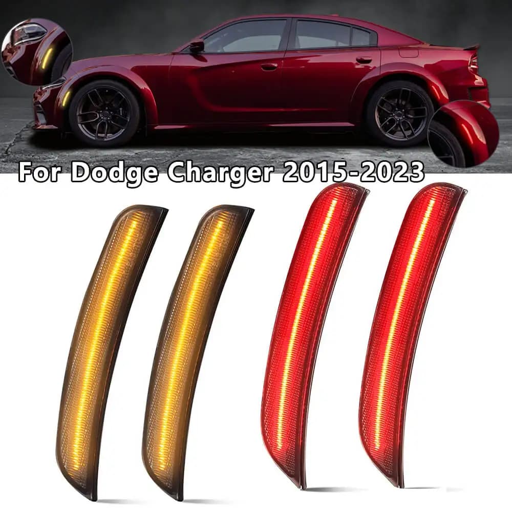 For Dodge Charger Front Rear Bumper Side Marker Light Signal Lamps / Driving Lights LED Sidemarker Lamp Charger 2015-2023
