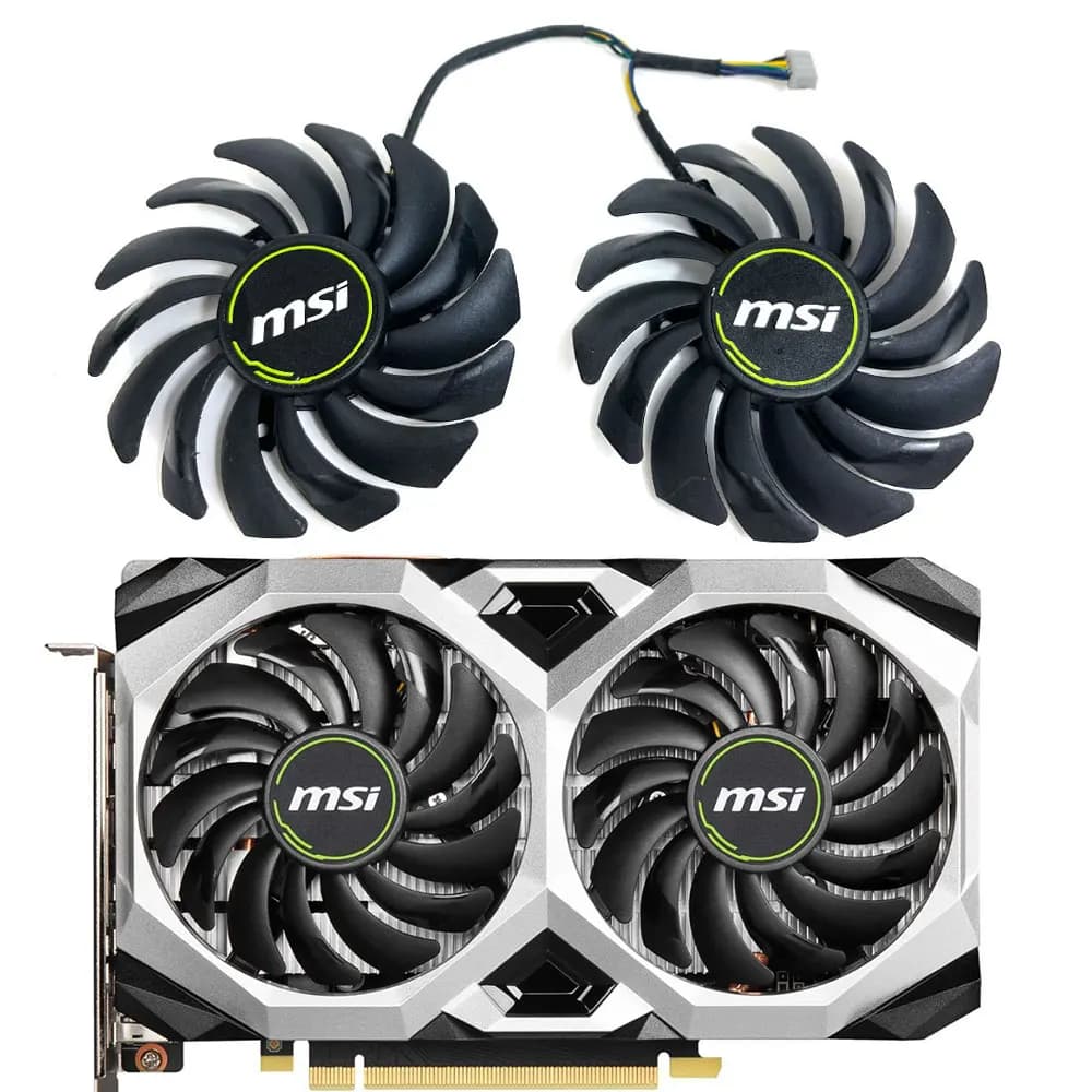 2 pz/set muslimex GTX 1660 SUPER VENTUS XS OC GPU FAN, per MSI GTX 1660, 1660 SUPER, 1660 TI VENTUS XS ventola di raffreddamento della scheda Video