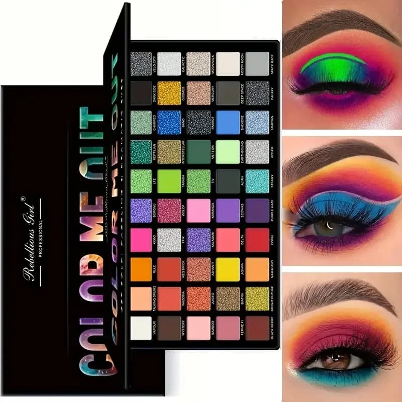 Tavolozza di ombretti da 50 colori Piastra per trucco opaca luccicante Polvere di colore altamente colorata Cosmetici per trucco ombretto impermeabili durevoli