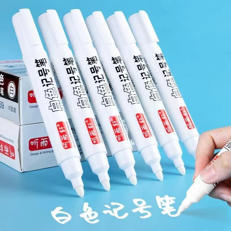 3/5/7 Pz/set Per Metallo Bianco Pennarello Olioso Impermeabile Penna Gel di Plastica Scrittura Disegno Graffiti Penna Cancelleria Notebook