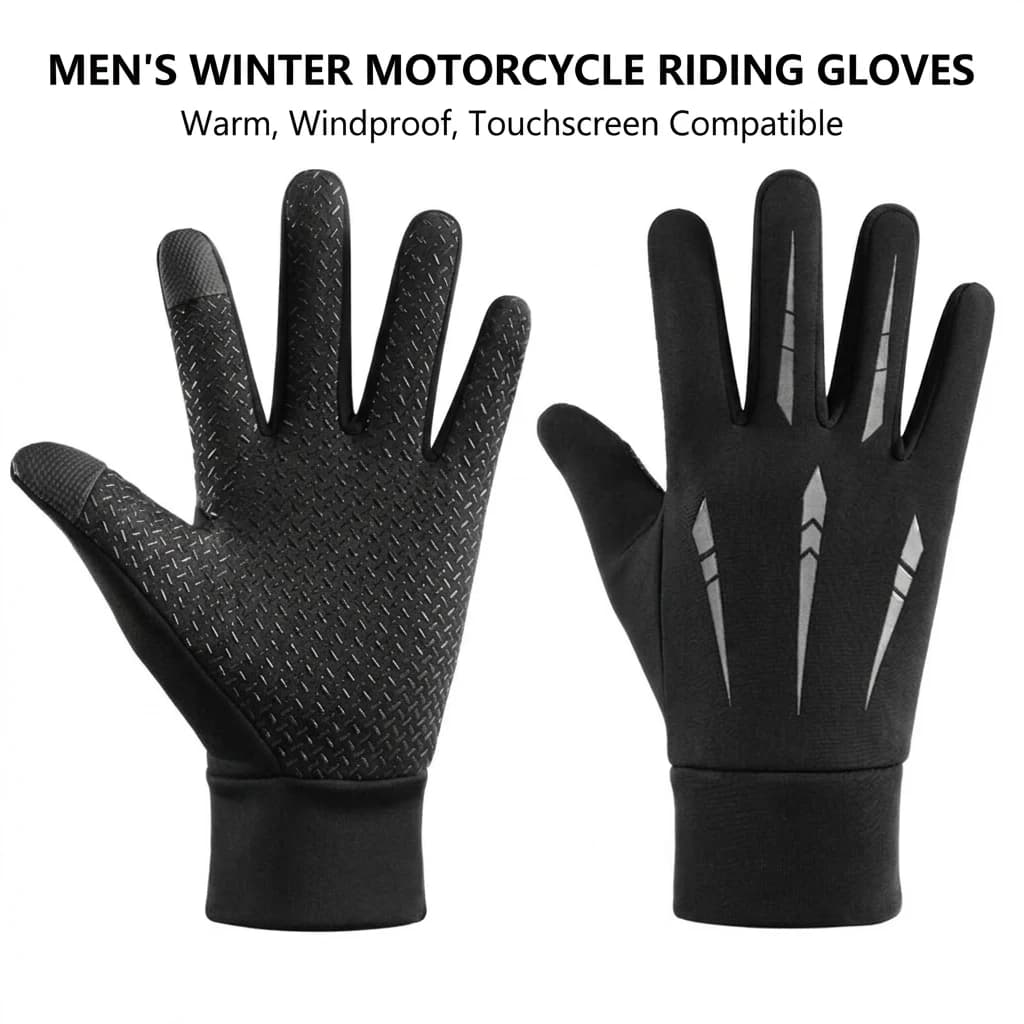 Thermal Riding Gloves Windproof Motorcycle Gloves for Winter Cycling Men Women Touchscreen Waterproof Fleece Warm Gear