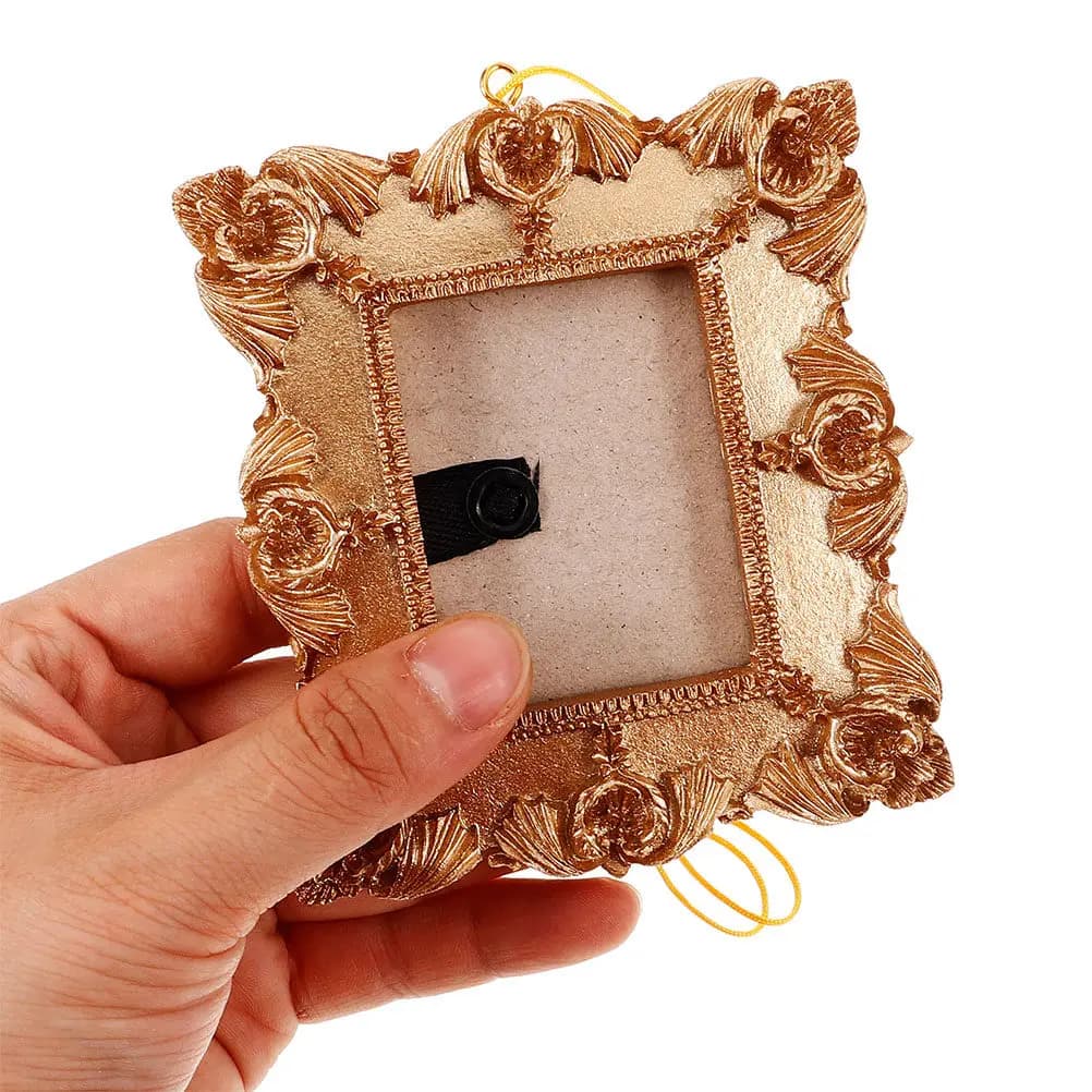 2Pcs Christmas Tree Photo Frame Resin Ornament Hanging Decoration Home Holiday Picture Frame Xmas Tree Photo Ornaments