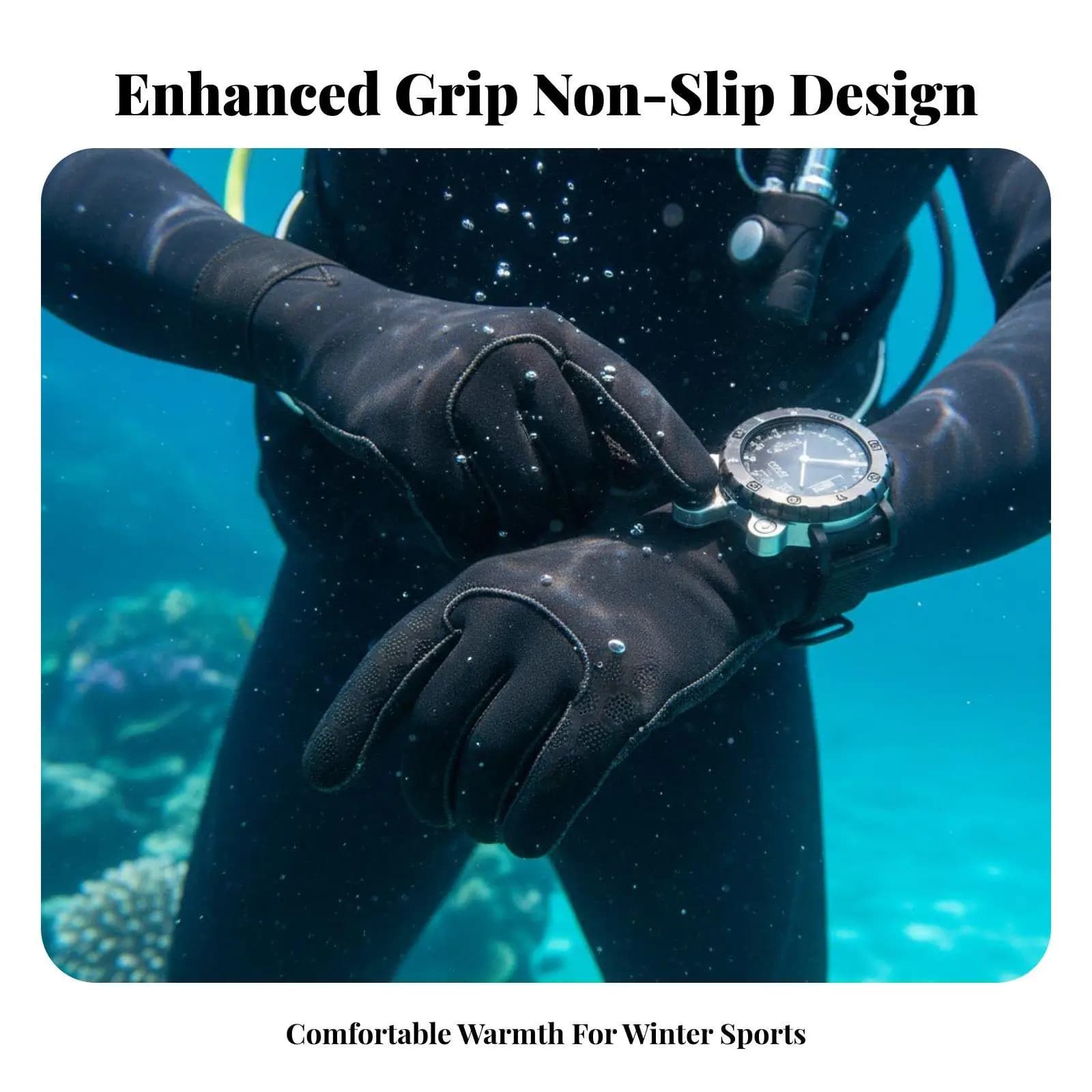 3mm Neoprene Anti Slip Diving Gloves Thermal Water Gloves for Spearfishing Snorkeling Kayaking Cold Water Sports