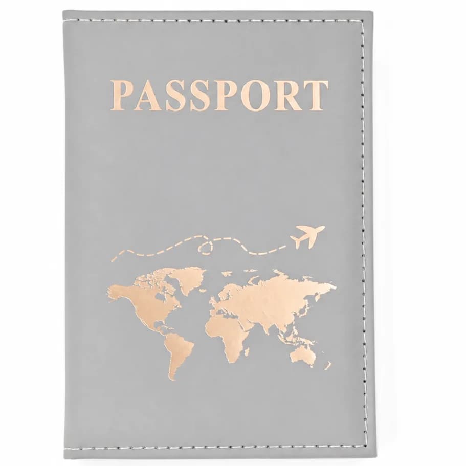 Travel Gold Passport Holder Cover Case for Women Men PU Leather Ticket Map Passport Covers Protective Accessories Secure Travel