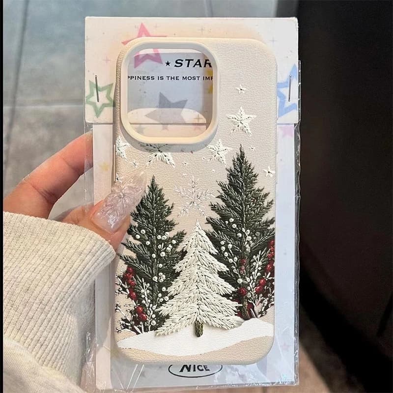 Christmas Tree Design Phone Case For iPhone 17 Pro Max 16 15 14 13 12 11 XS X XR 16 Plus 17 Air Shockproof Silicone Bumper Cover