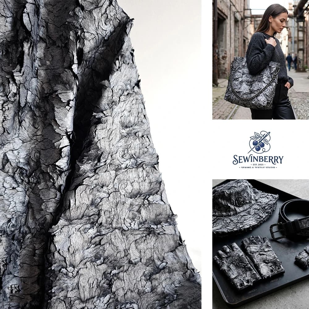Gothic Silver Crack Gold Foil Faux Fur Jacquard Polyester Fabric for DIY Coat Pillow Fat Quarter Patchwork 50x145cm