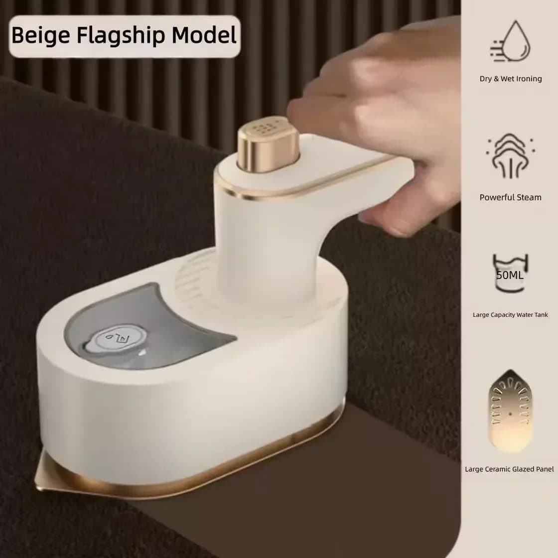 Handheld Garment Steamer, Wrinkle Remover Iron, Popular Online Model, Portable Compact Rotary Folding Digital Display Iron