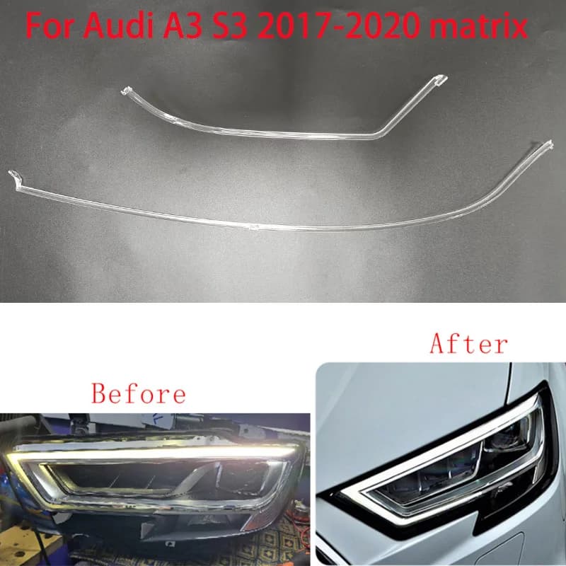 For Audi A3 S3 2017-2020 Matrix Lightguide DRL Daylights Guide Plate Tube Daylight Strip