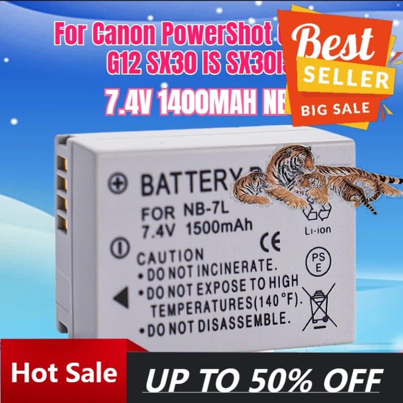 diQuick delivery】 Lithium Ion Battery 7.4V 1400MAH NB-7L for Canon PowerShot G10 G11 G12 SX30 IS SX30IS