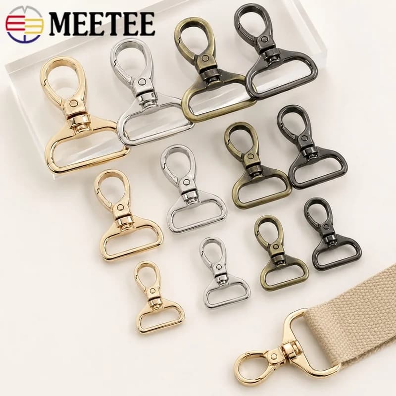 10/20Pcs 15/20/26/32mm Metal Swivel Lobster Clasps Bag Webbing Strap Hanger Buckles Keychain Snap Hook Hardware Parts Repair Kit