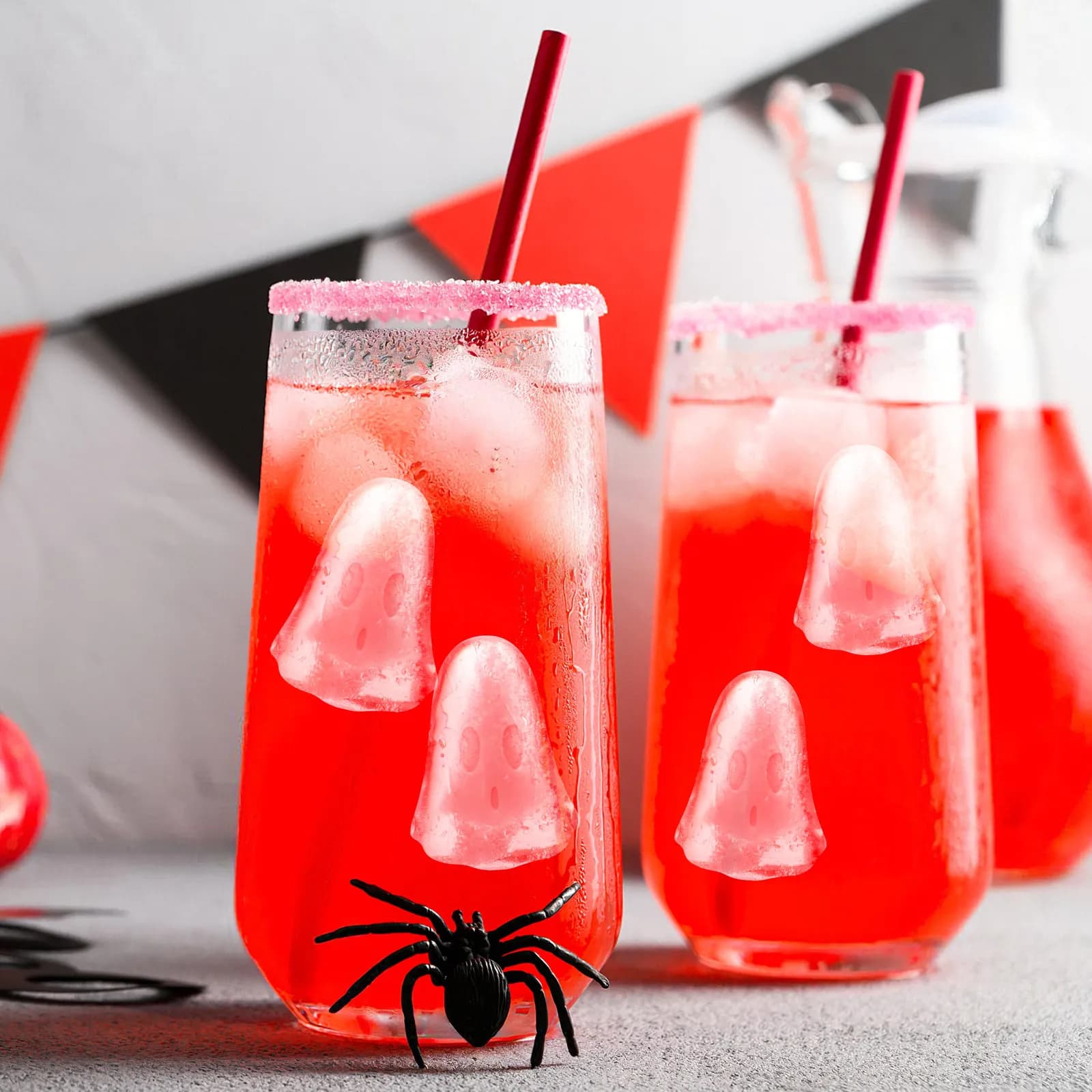 Stampi per cubetti di ghiaccio in silicone a tema Halloween, 4 pezzi, per cocktail, whisky, bevande, feste in spiaggia, bar per famiglie