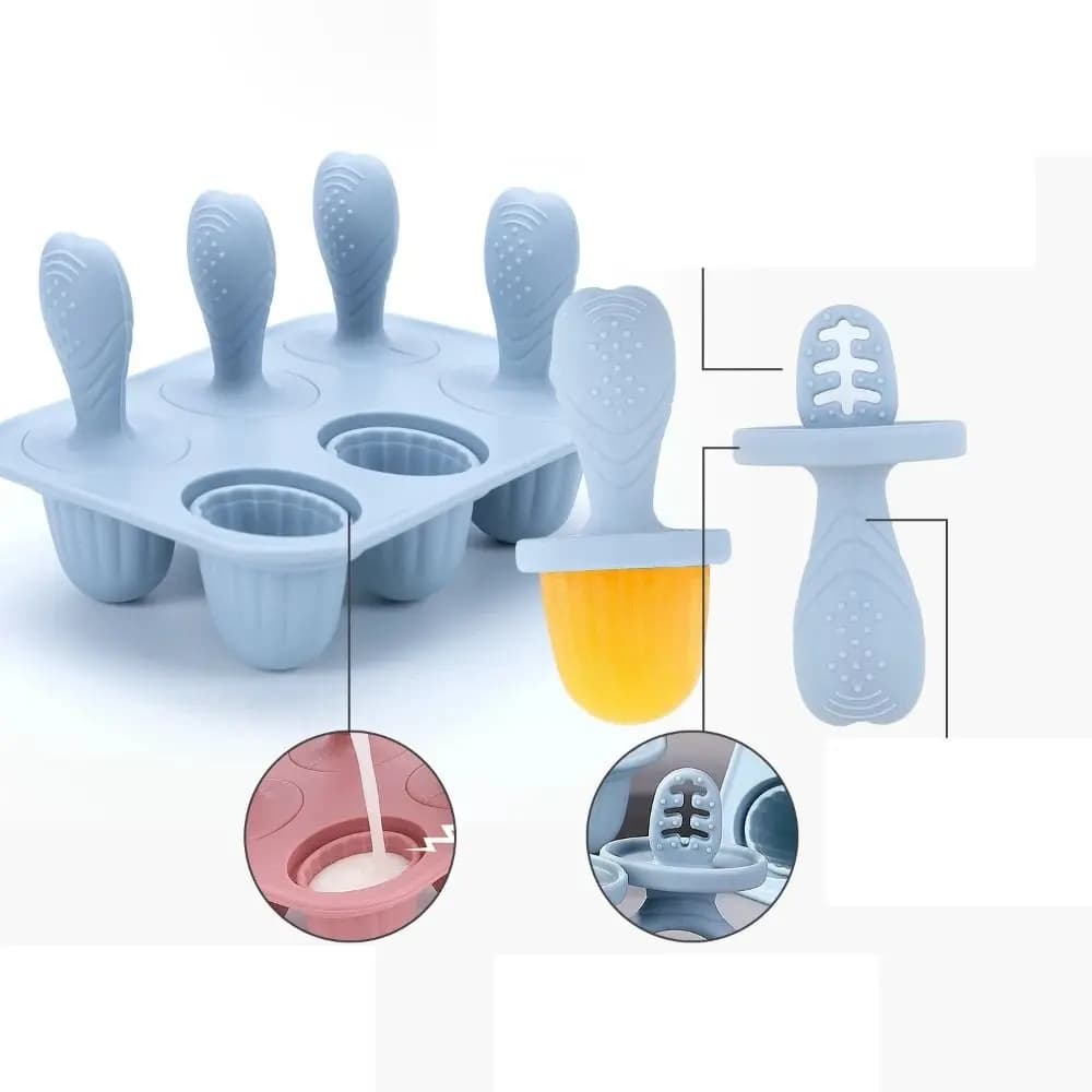 Stampi in Silicone per Gelati su Stecco, Grado Alimentare, Funzione Congelamento, Non Tossici, Set di Stampi Riutilizzabili per Ghiaccioli Fatti in Casa