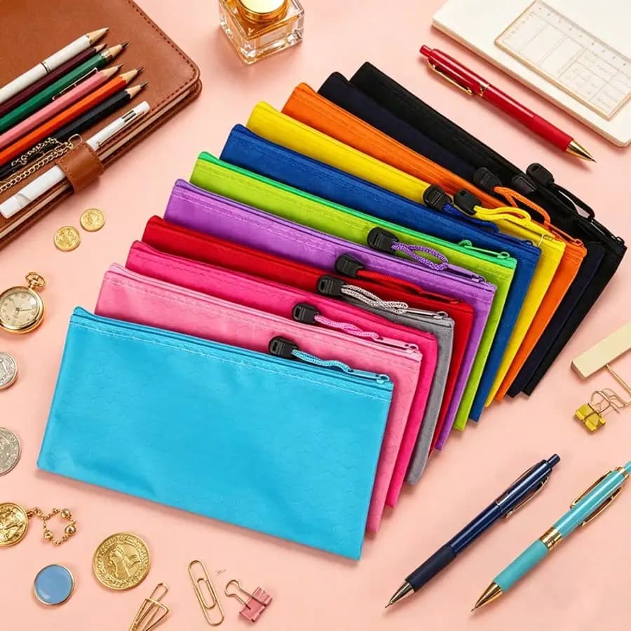 Large Capacity Waterproof Zipper Pencil Case 24/12/6/1pcs Multiple Colors for School Office Supplies Travel Make