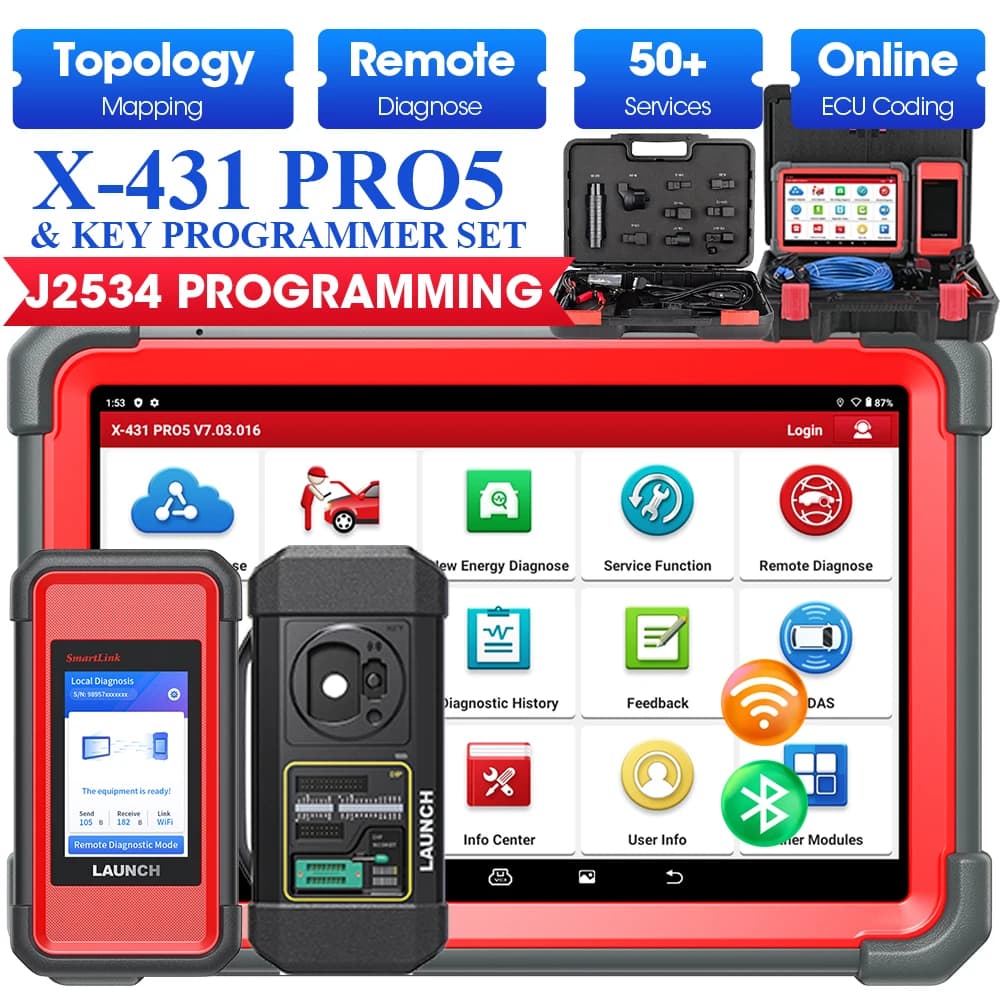 LAUNCH X431 PRO5 & X-PROG3 Set Automotive Diagnostic Tool PRO 5 All Key Lost Key Programmer Immobilizer