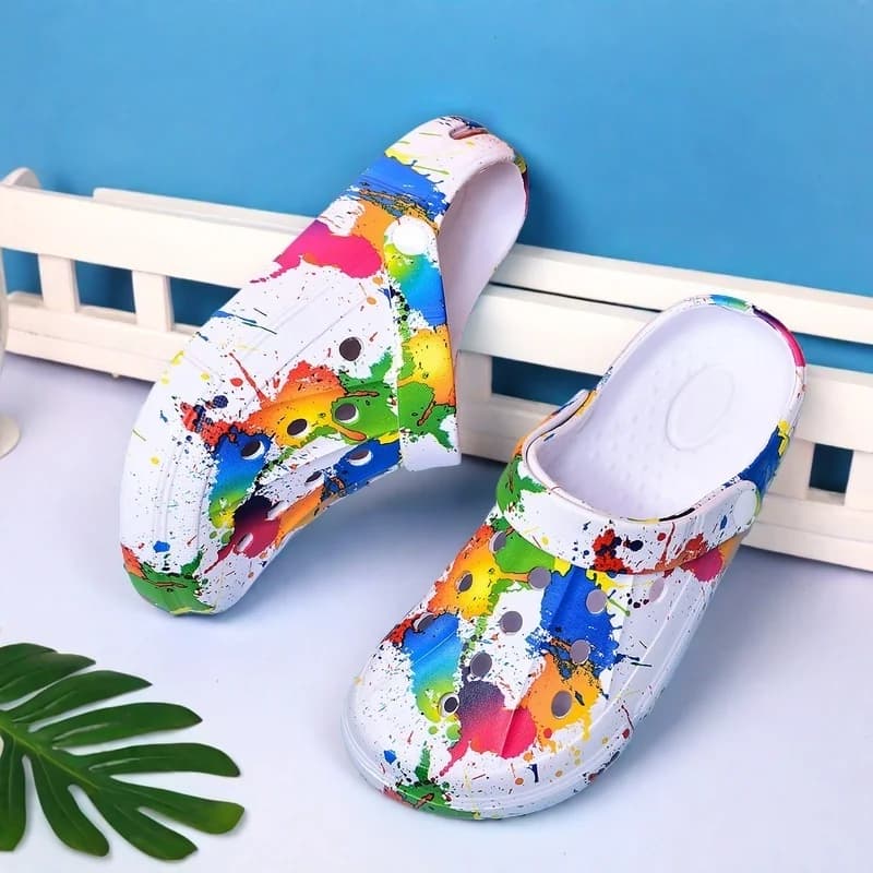 Sandali da donna casual leggeri a tema coppie antiscivolo spessi da giardino all'aperto da spiaggia scarpe slip-on quotidiane