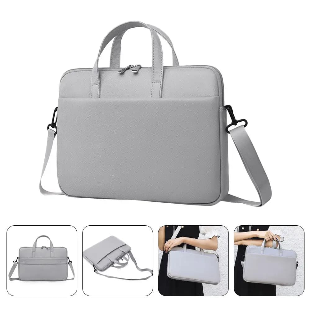 Borsa per Laptop Impermeabile in PU per Notebook e Tablet da 13-15.6 Pollici, Antiurto, Antigraffio, Portatile, per Uso Professionale