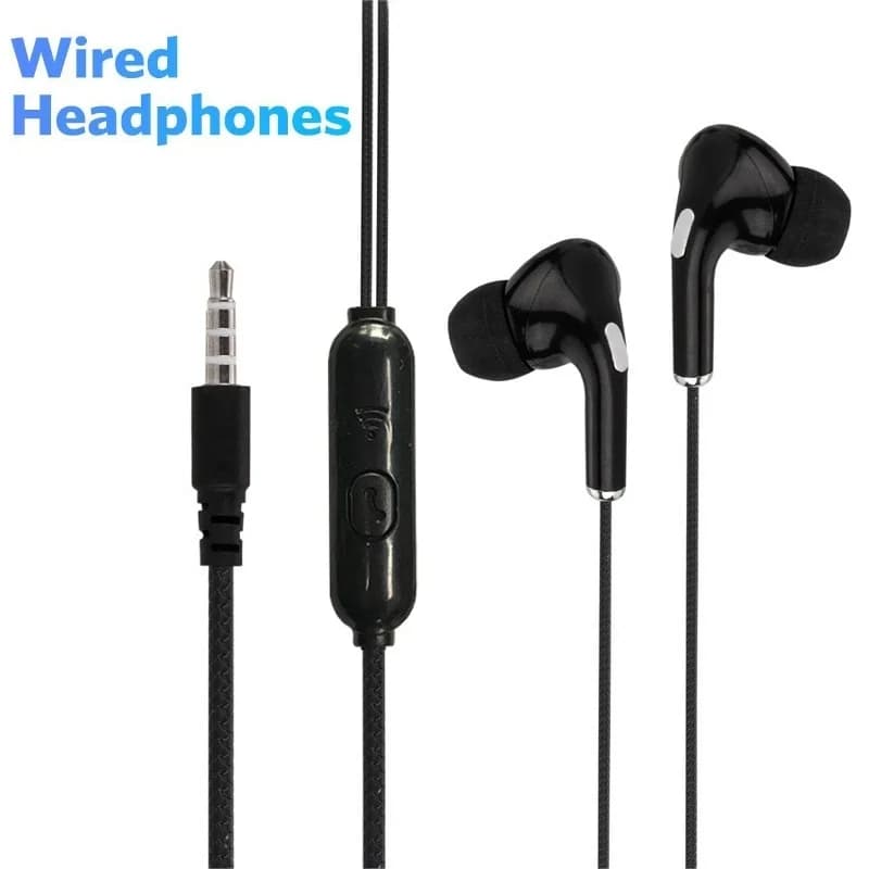 3.5mm In Ear Wired Headphone Sport Music Earphones Noise Reduction Headset With Mic For Xiaomi Huawei Desktop Computer PC Tablet