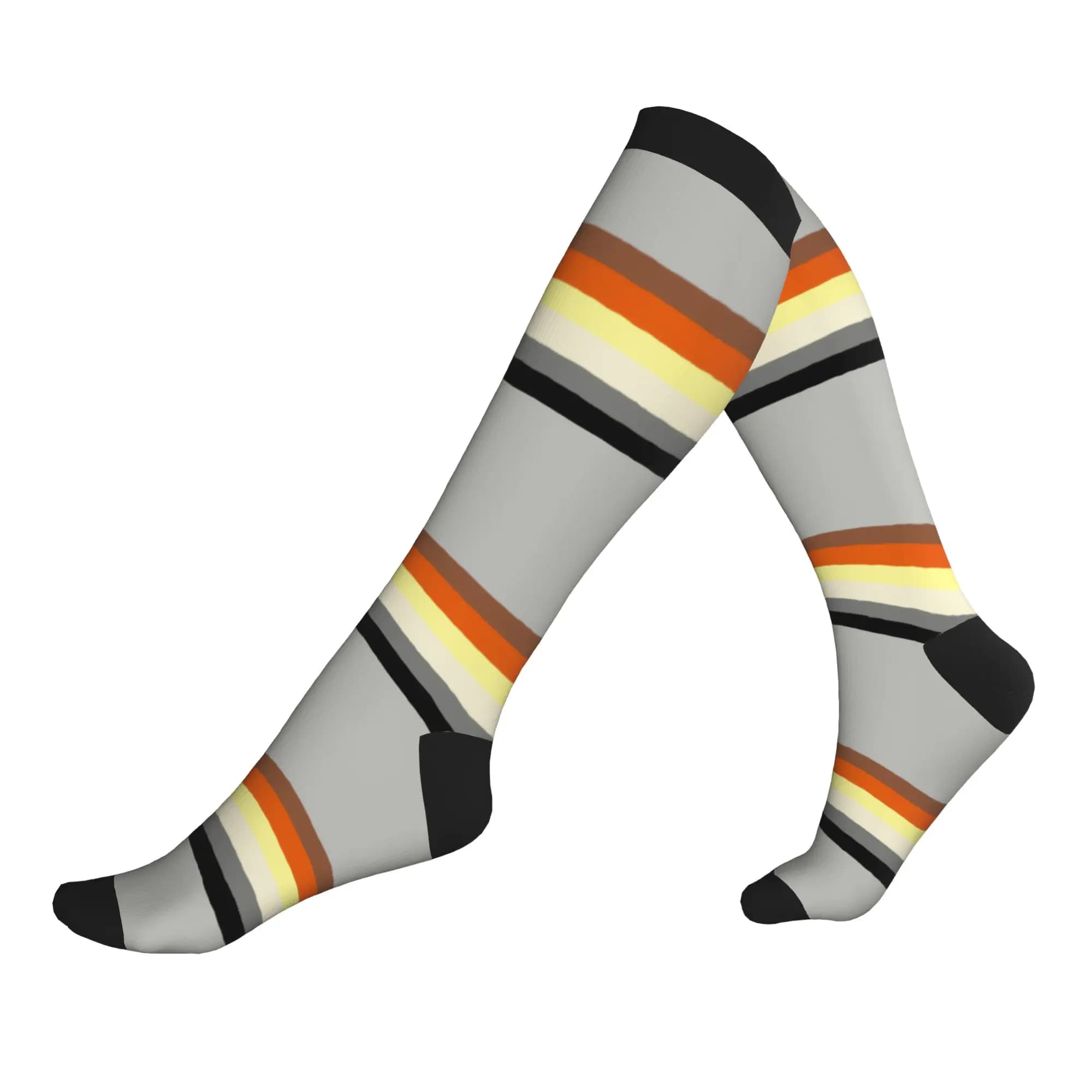 Bear Strip Flag Men Women Sports Compression Socks Unisex Bear Gay Pride Colors Lgbtq Spring Summer Autumn Winter Dress Socks