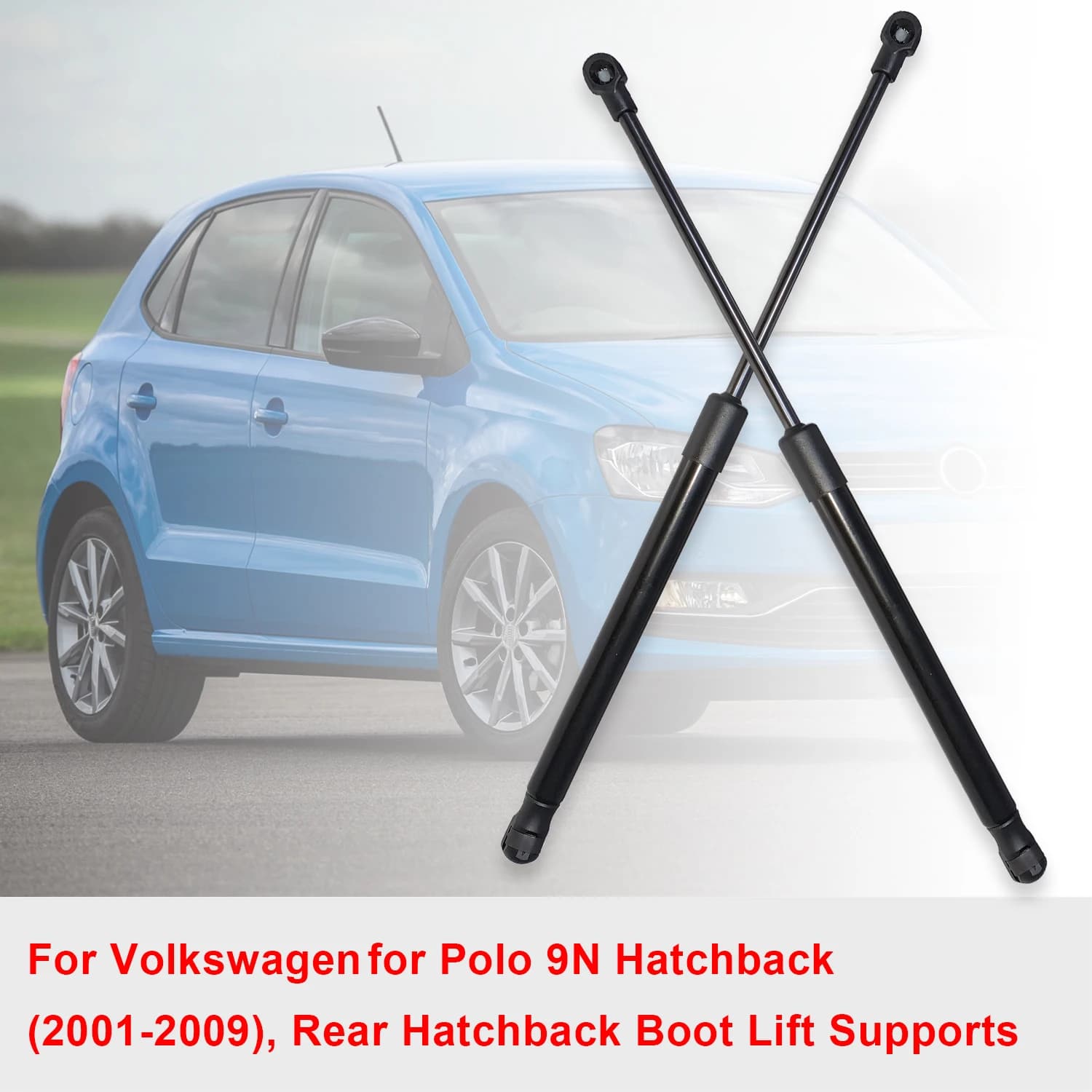 2x Ammortizzatori a Gas per Volkswagen Polo IV MK4 (9N, 9A) Hatchback 2001-2009 Supporti di Sollevamento Posteriore per Bagagliaio Mercato UE OE 6Q6827550 YD0157