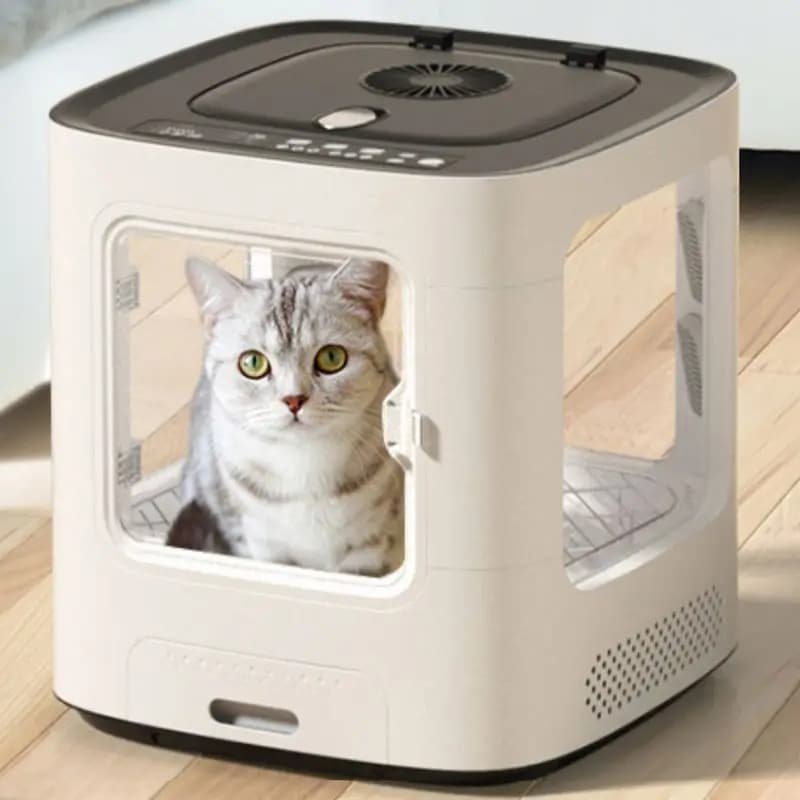Nuova scatola di asciugatura per animali domestici Asciugatrice per cani e gatti Asciugatura automatica per bagno Asciugatura artefatto Negozio di animali dedicato