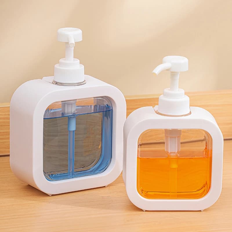 Dispenser da Viaggio Portatile, Flacone Vuoto con Pompa 300/500ml, Erogatori di Sapone per Bagno, Contenitore Ricaricabile per Lozione, Shampoo, Gel Doccia