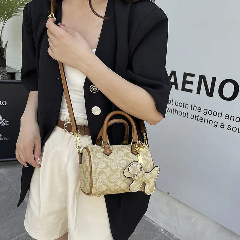 Nuova Borsa Mini Boston Vintage da Donna 2026 - Borsa a Tracolla e a Mano con Texture Premium, Chic e Compatta per l'Eleganza Quotidiana