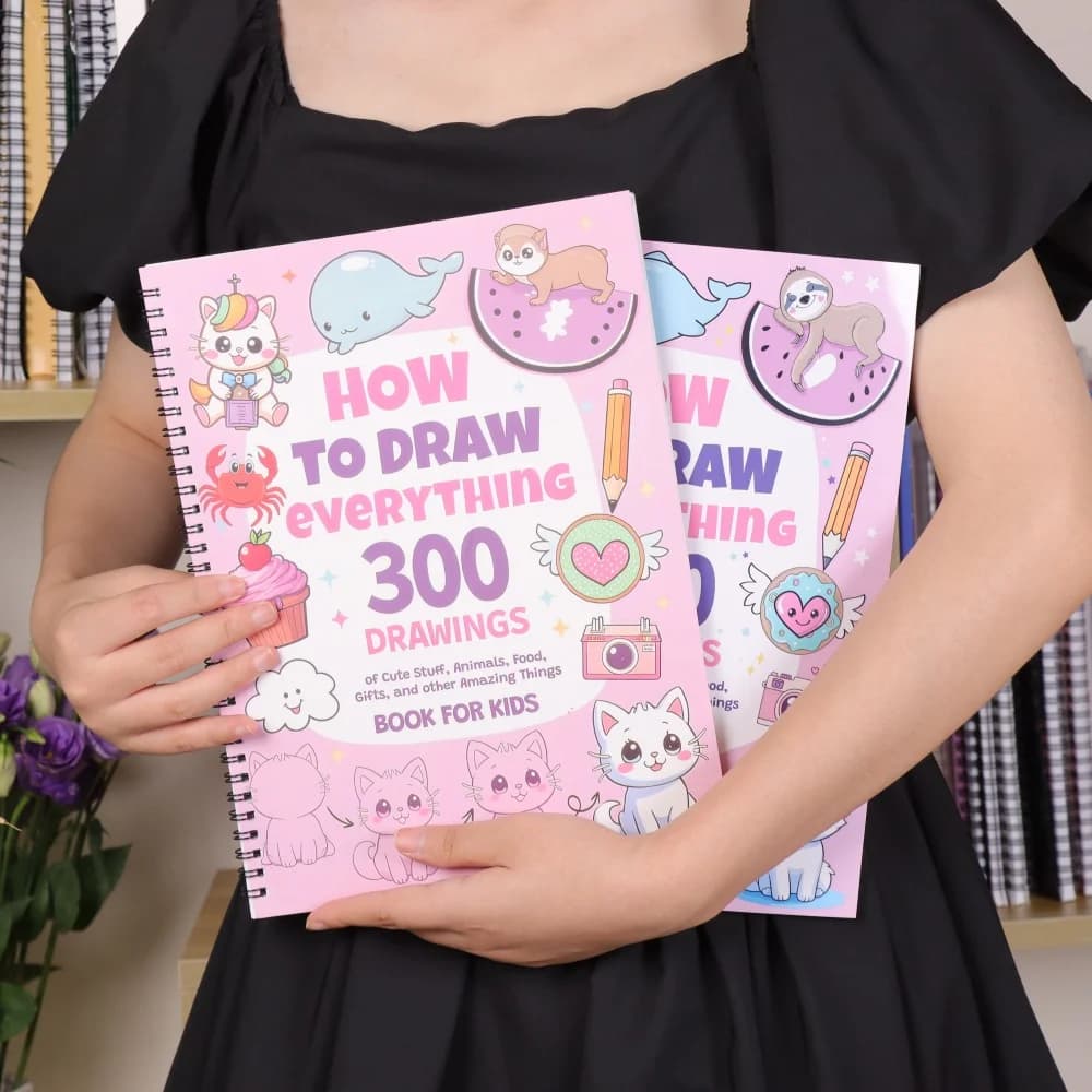 Coloring Book - How To Draw Everything: 300 Drawings of Cute Stuff, Step-by-Step Simple Drawings Books, Teens Art Supplies