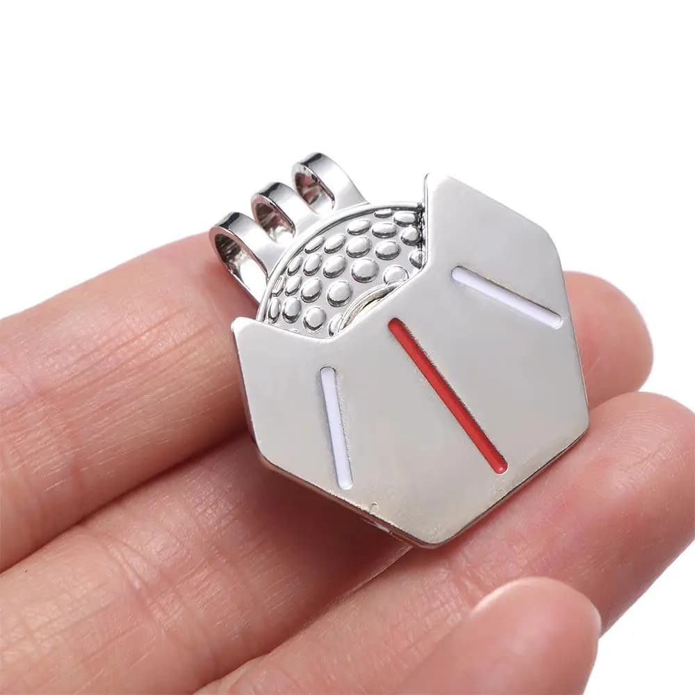 Golf Equipment Zinc Alloy Golf Hat Clip Ball Marker Magnetic Small Magnetic Golf Marker All-Portable Black/Silver Golf Course