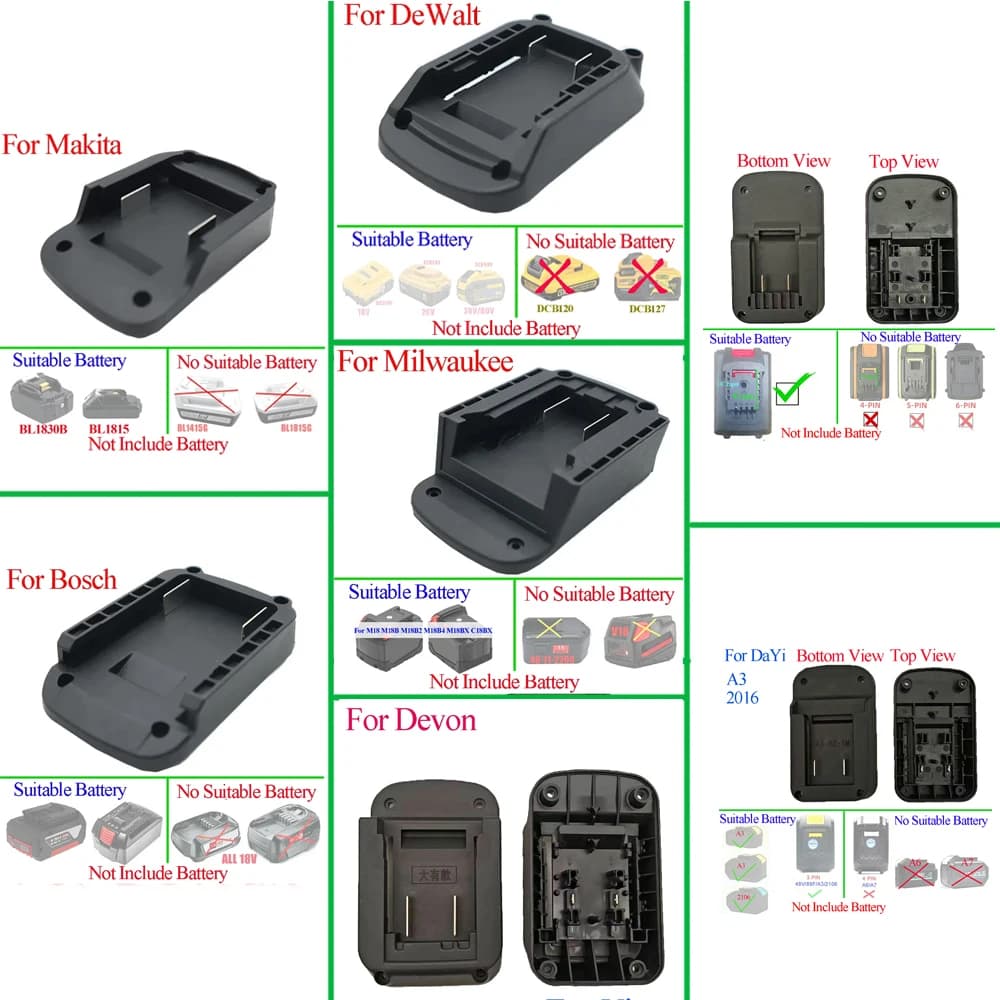 Batteria al litio Custodia Adattatore FAI DA TE Connettore BL1830 Per Makita per DeWalt per Bosch per Milwaukee Per Devon Per DaYi Per M18
