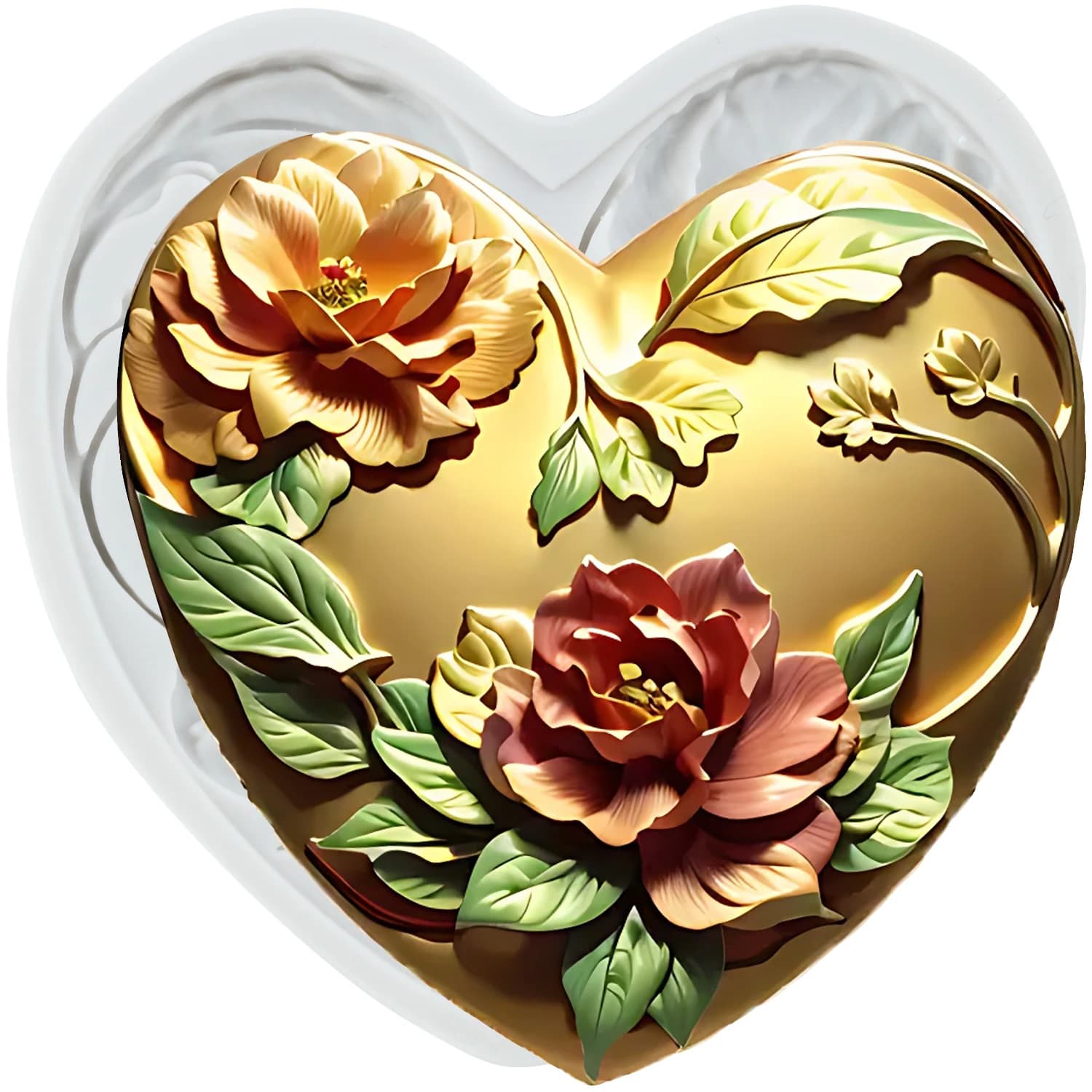 Stampi in silicone a forma di cuore Fiore di rosa Strumenti per decorare torte fondente Cupcake Topper Cioccolato Artigianale Pasta di gomma Argilla polimerica