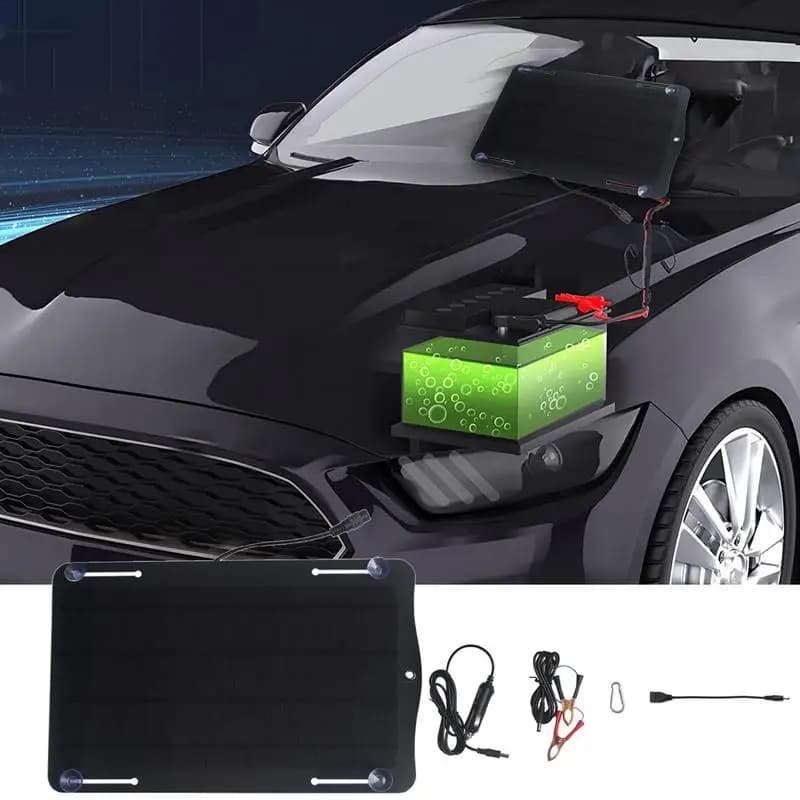 Caricabatteria solare automobilistico pannello solare caricabatteria per auto da 10W caricabatteria antipolvere per veicoli da 18V protezione da sovraccarico